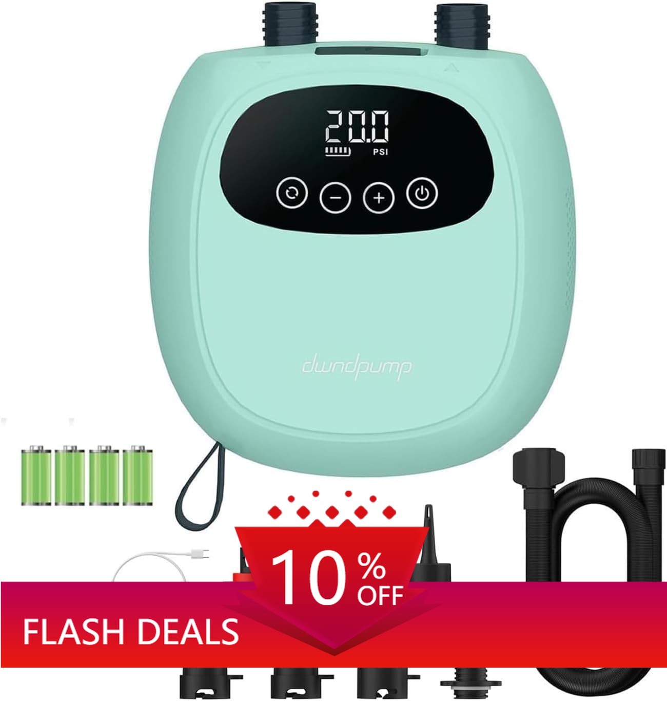 Electric Paddle Board Pump, Rechargeable 20PSI SUP Pump, Dual-Stage