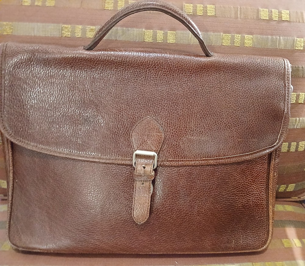 Rugged Thick Leather Briefcase Bag