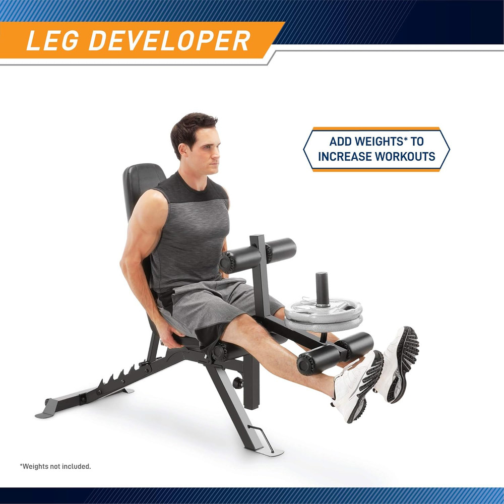 Adjustable 6 Position Utility Bench with Leg Developer and High Density Foam Pad