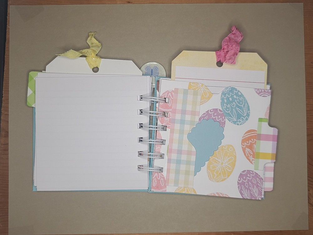 Little cinched journal notebook, Easter, handmade