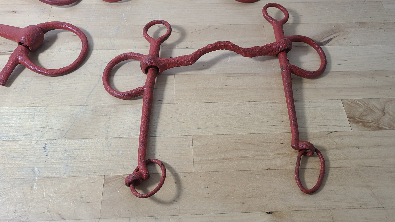 Vintage Lot of 5 Iron Draft Horse Driving Riding Bits/Snaffles Farmhouse Decor