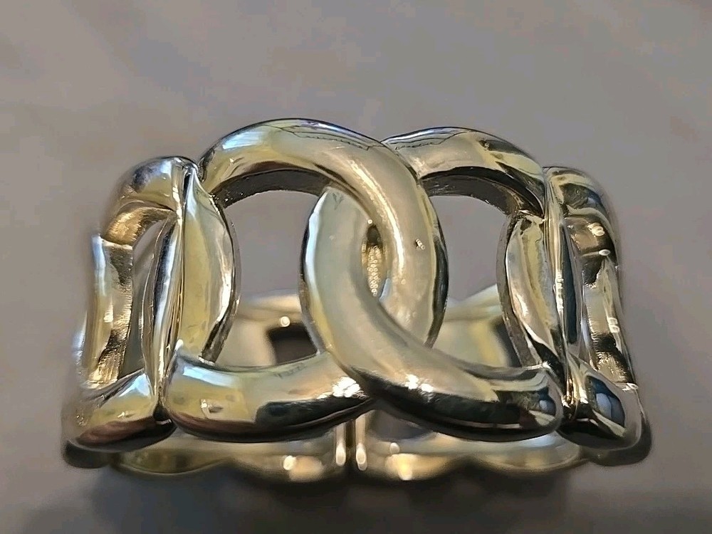 6 Vintage Silver Tone Stretch Bracelets