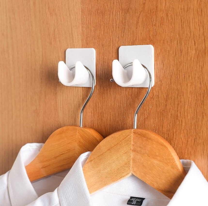 2pcs Solid Shower Curtain Rod Holder, Modern ABS Punch-Free Curtain Rod Rack-NEW