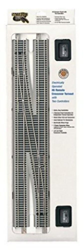 Bachmann 44575 HO Scale #6 Remote Crossover Turnout Left