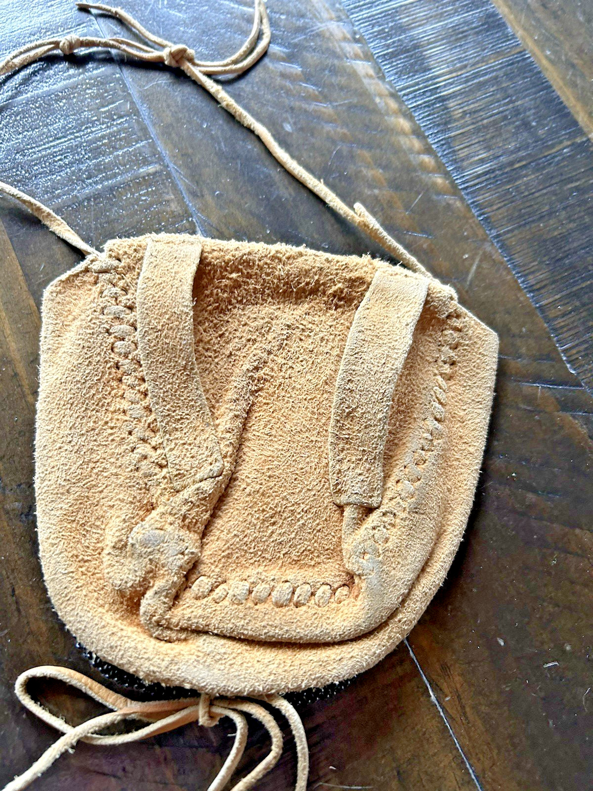 antique NATIVE AMERICAN BEADED MEDICINE BAG