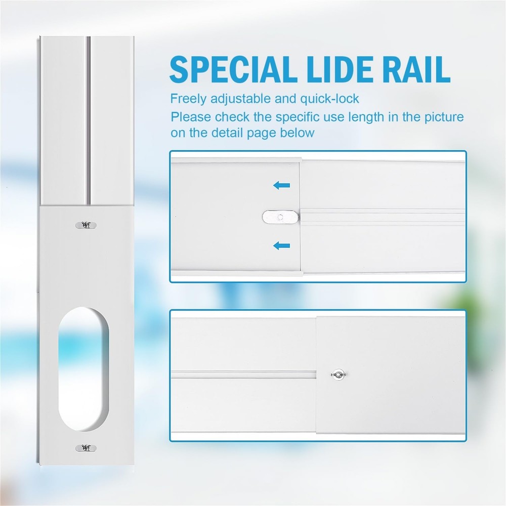 Portable Air Conditioner Window Kit with Coupler Adjustable Window Seal for A...