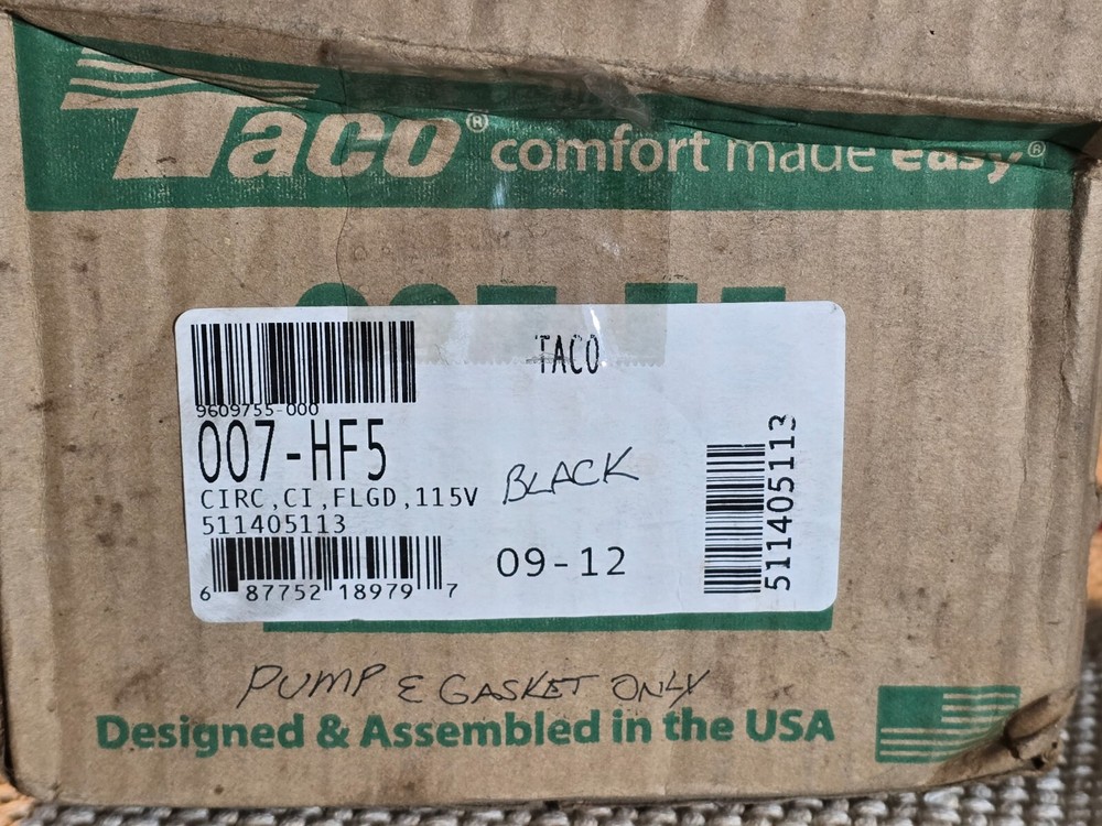 Taco 007-HF5 Circulator Pump "Black"