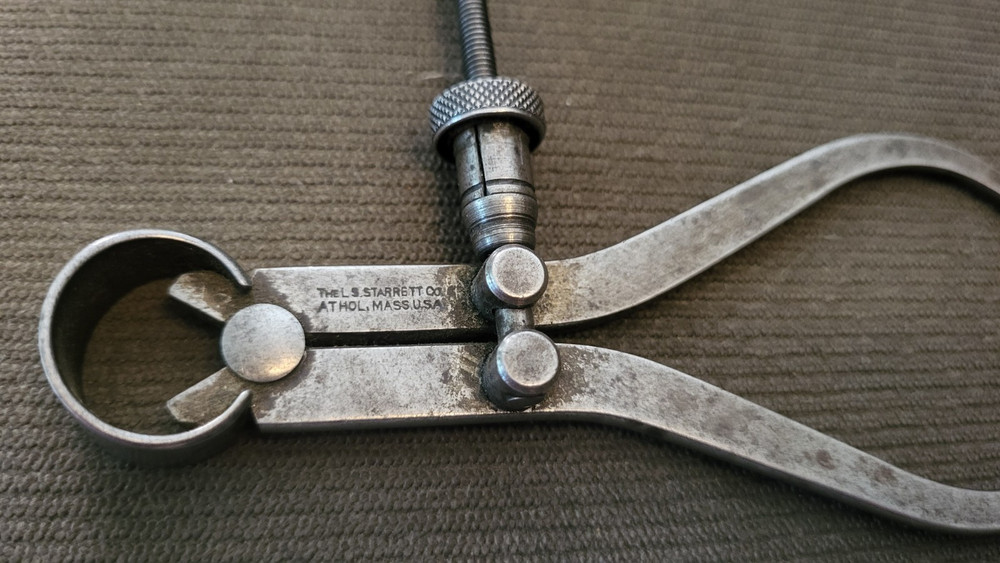 Starrett 4" Flat Leg Outside Caliper/Divider W Split Nut-B