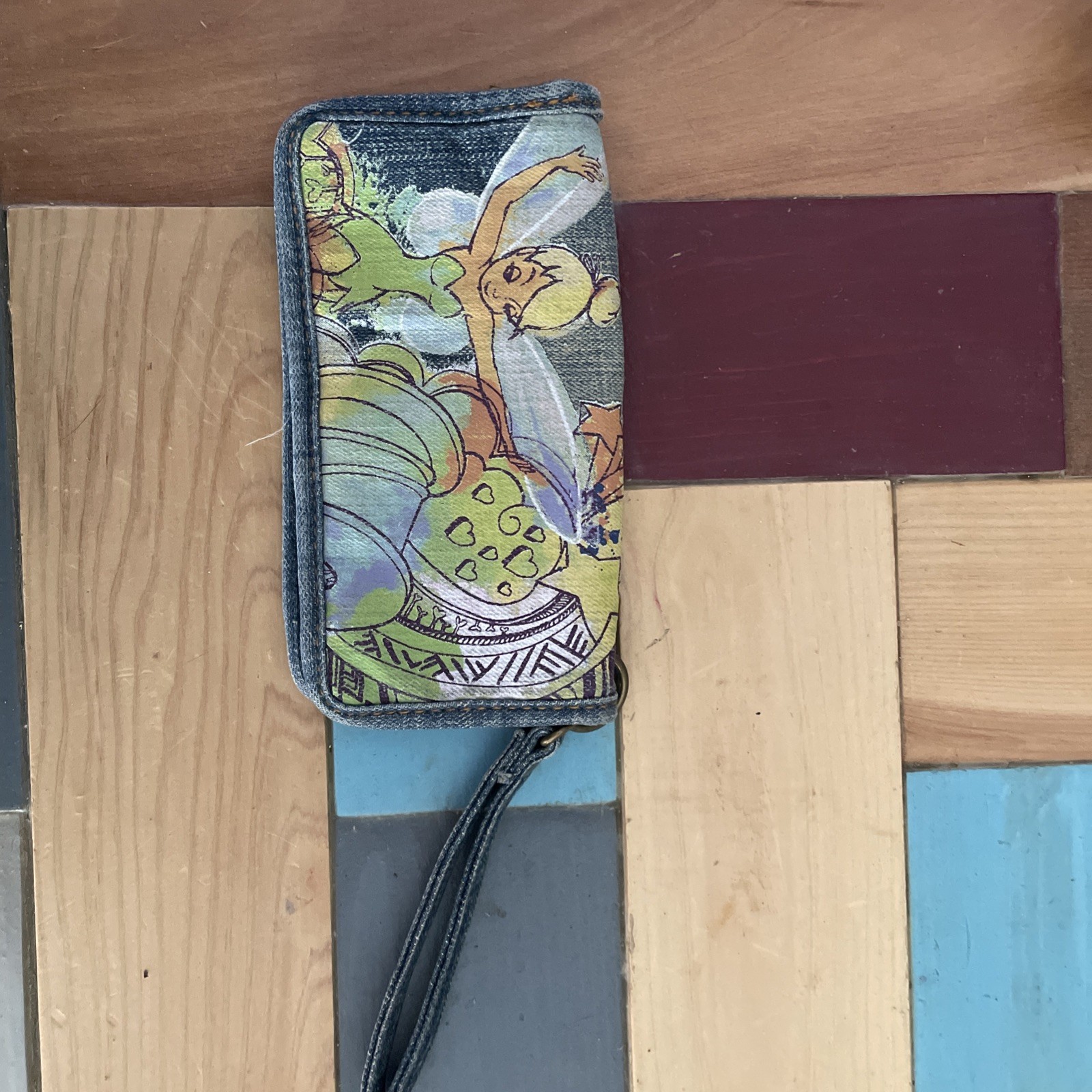 Vintage Y2K Disney Store Exclusive TinkerBell Denim Shoulder Bag Purse w/wallet