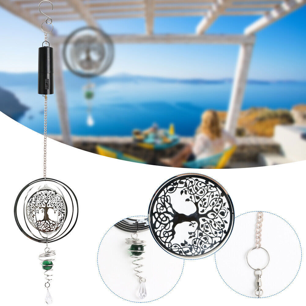 3D collapsible Rotating Wind Tree Hanging Wind Spinner Automatic Rotating Decor