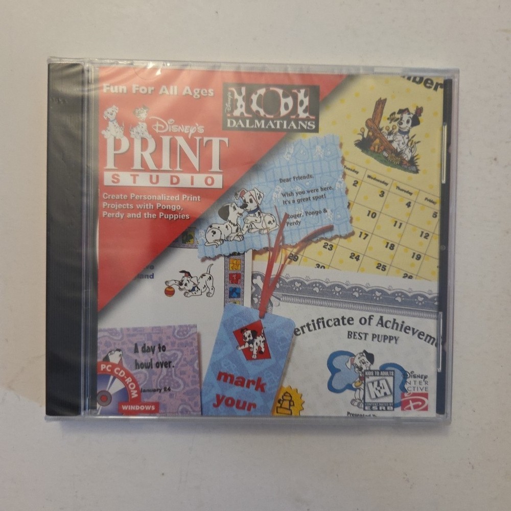 Software PC Disney 101 Dalmatians Print Studio NEW SEALED Windows 95/98