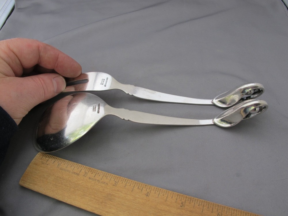 Good W&S SORENSEN Denmark BLOSSOM Pattern 2 PIECE SERVING SET