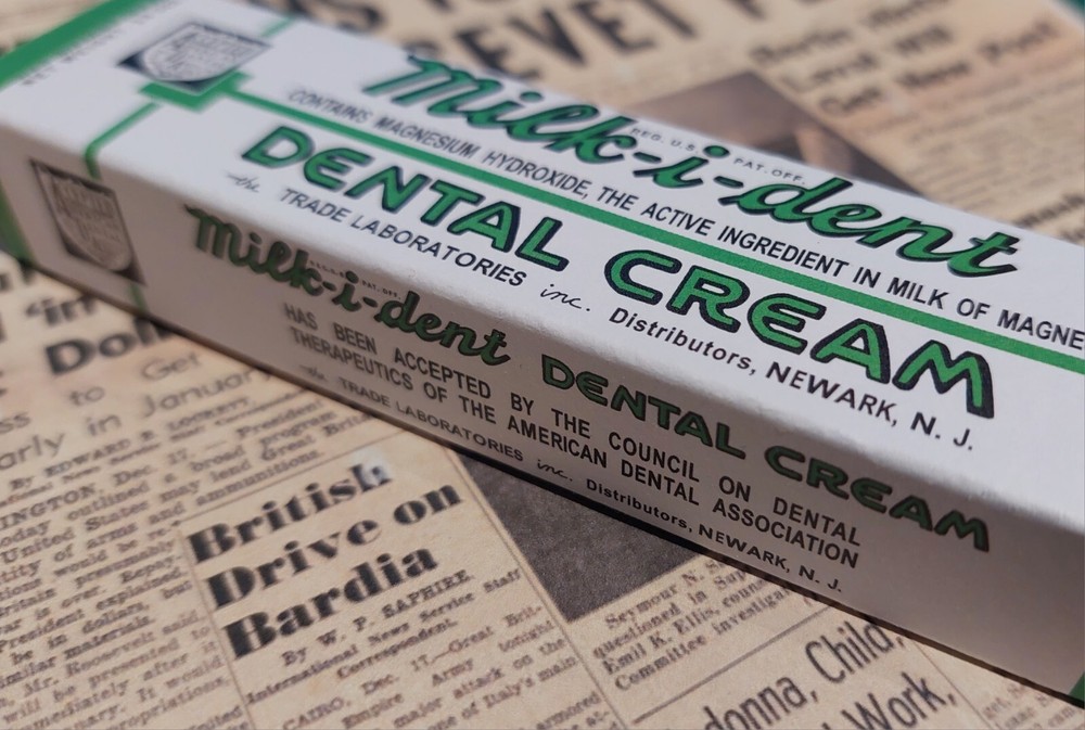 WW2 US Milkident Toothpaste Box - reproduction