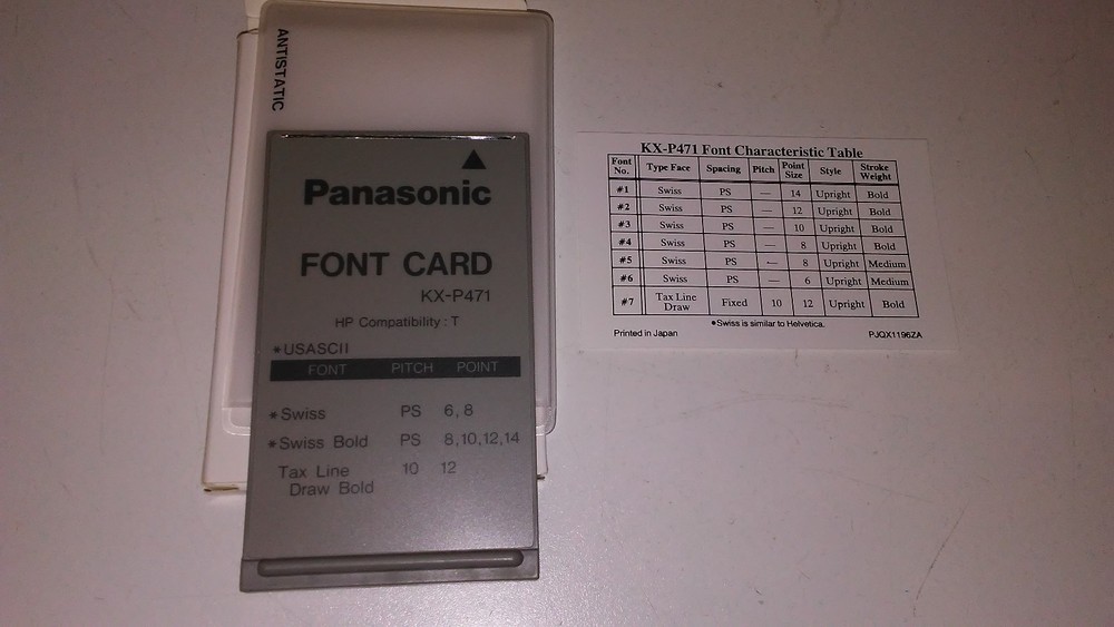 Panasonic KX-P471 Font Card