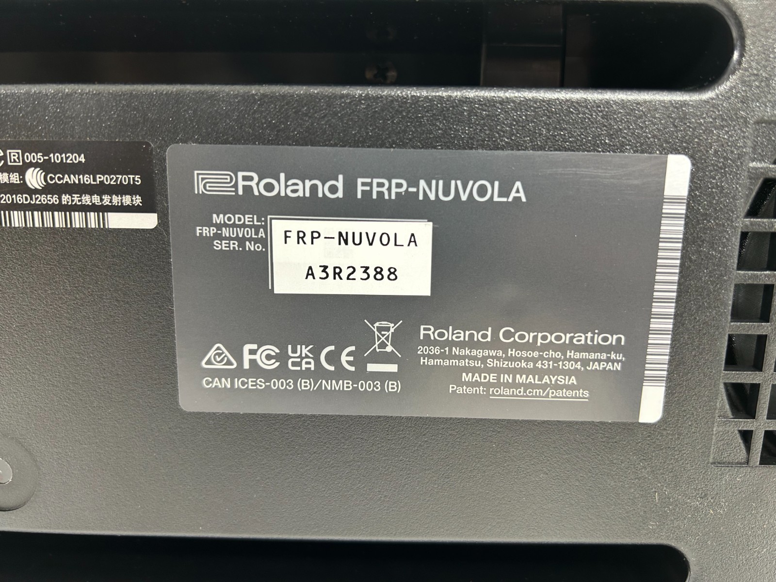 Roland FRP NUVOLA 88-Key Digital Piano Keyboard for Parts