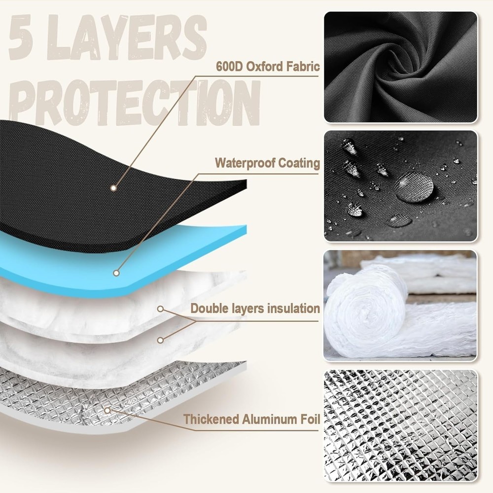 Triple Layered Insulation Backflow Cover - 16''W x 20''H, Secures from Elements