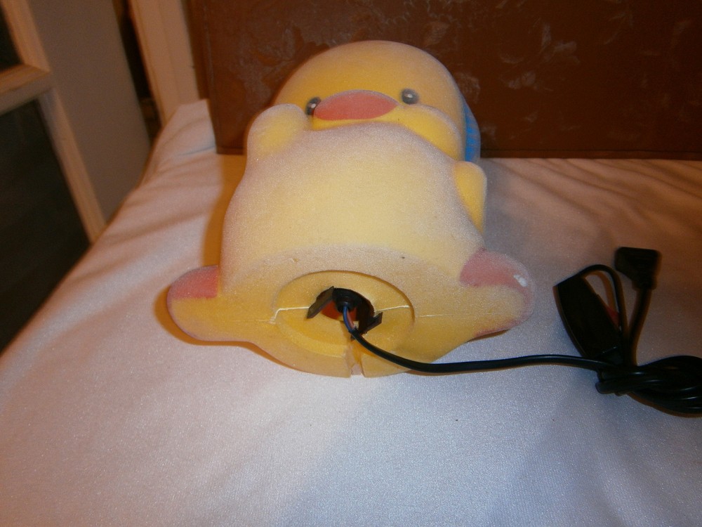 Vintage Flocked Duck Lamp/Nite Light