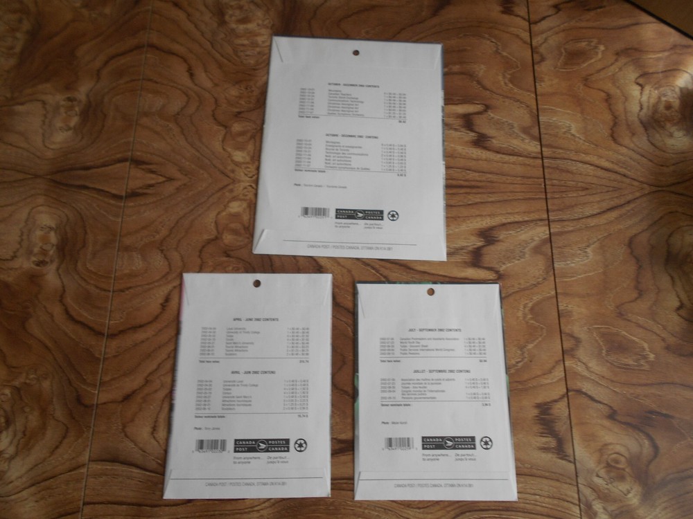 Canada Poste 2002 02, 03, & 04 Quarterly Packets
