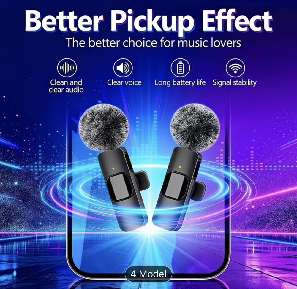 Mini Mic Pro (Latest Model) - Wireless Mini Microphone for iPhone, iPad, Android