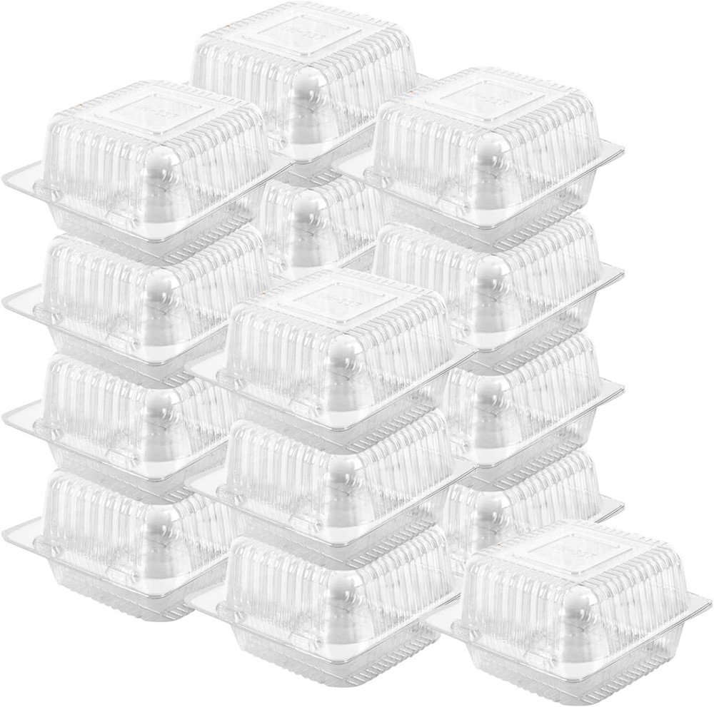 Axe Sickle 50 Count Clear Plastic Hinged Take Out Containers Clamshell Clean