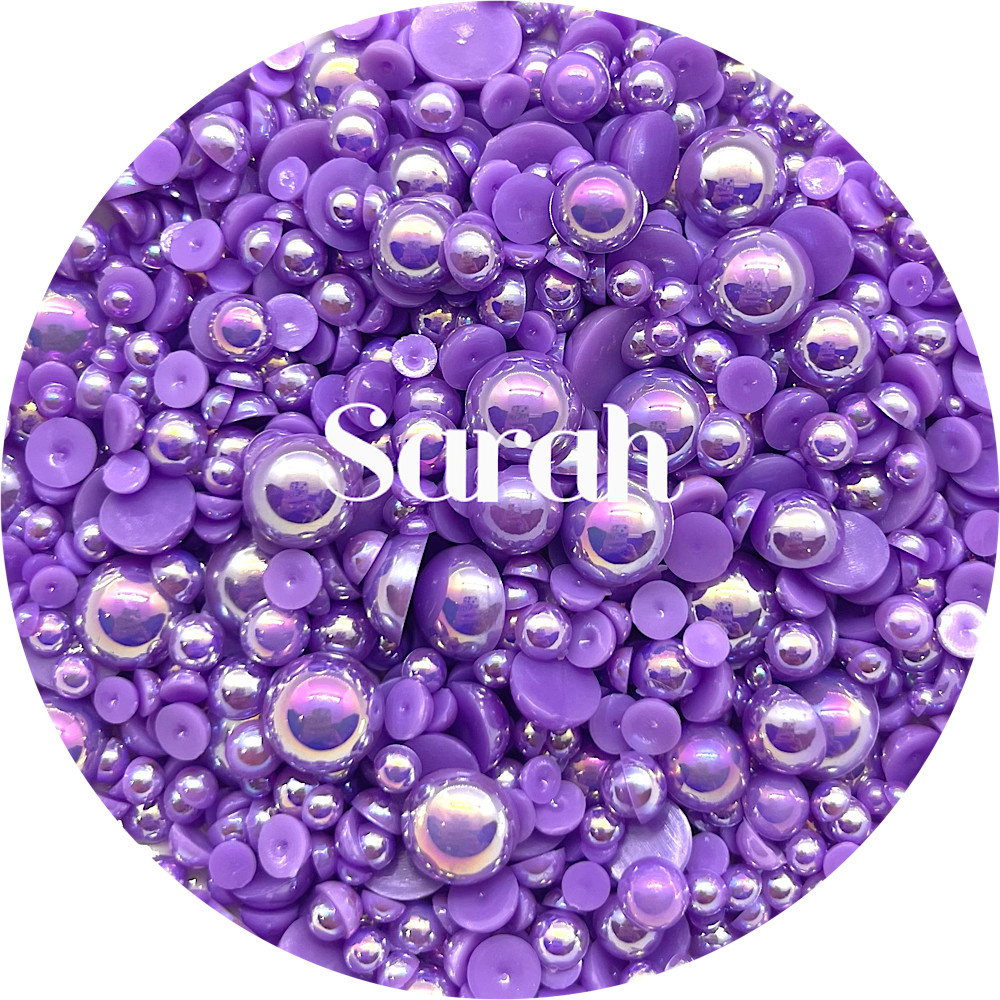 Flat Back Non-Hot Fix Pearls - AB Purple