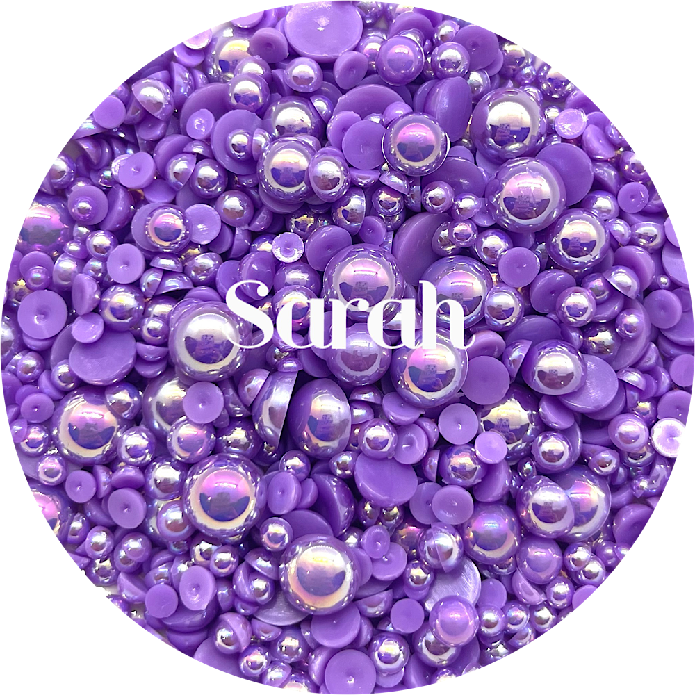 Flat Back Non-Hot Fix Pearls - AB Purple