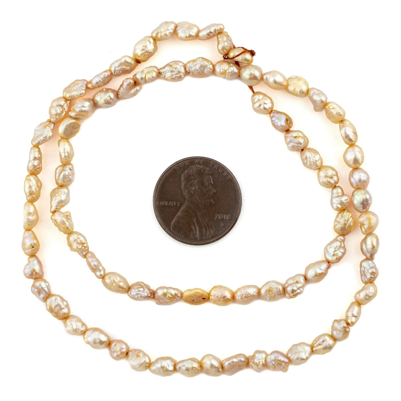 Butterscotch Vintage Japanese Rice Pearl Beads 4mm Yellow Oval 16 Inch Strand