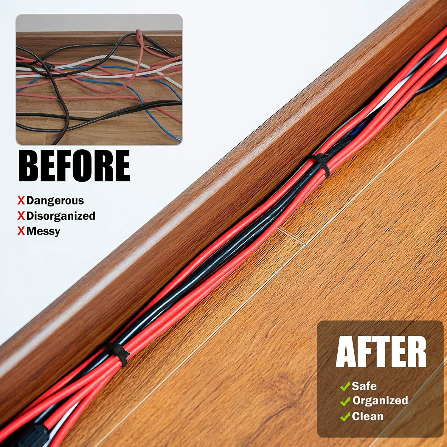 100Pcs 14" Cable Ties Heavy Duty 75LBS Ultra Nylon Wrap Wire Zip UV Resistant