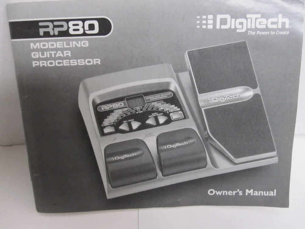 DigiTech RP80 Digital Guitar Processor Classic Amp Modeling and Effects / manual