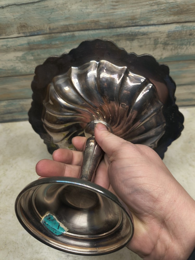 Wallace Baroque footed compote/candy dish silverplate
