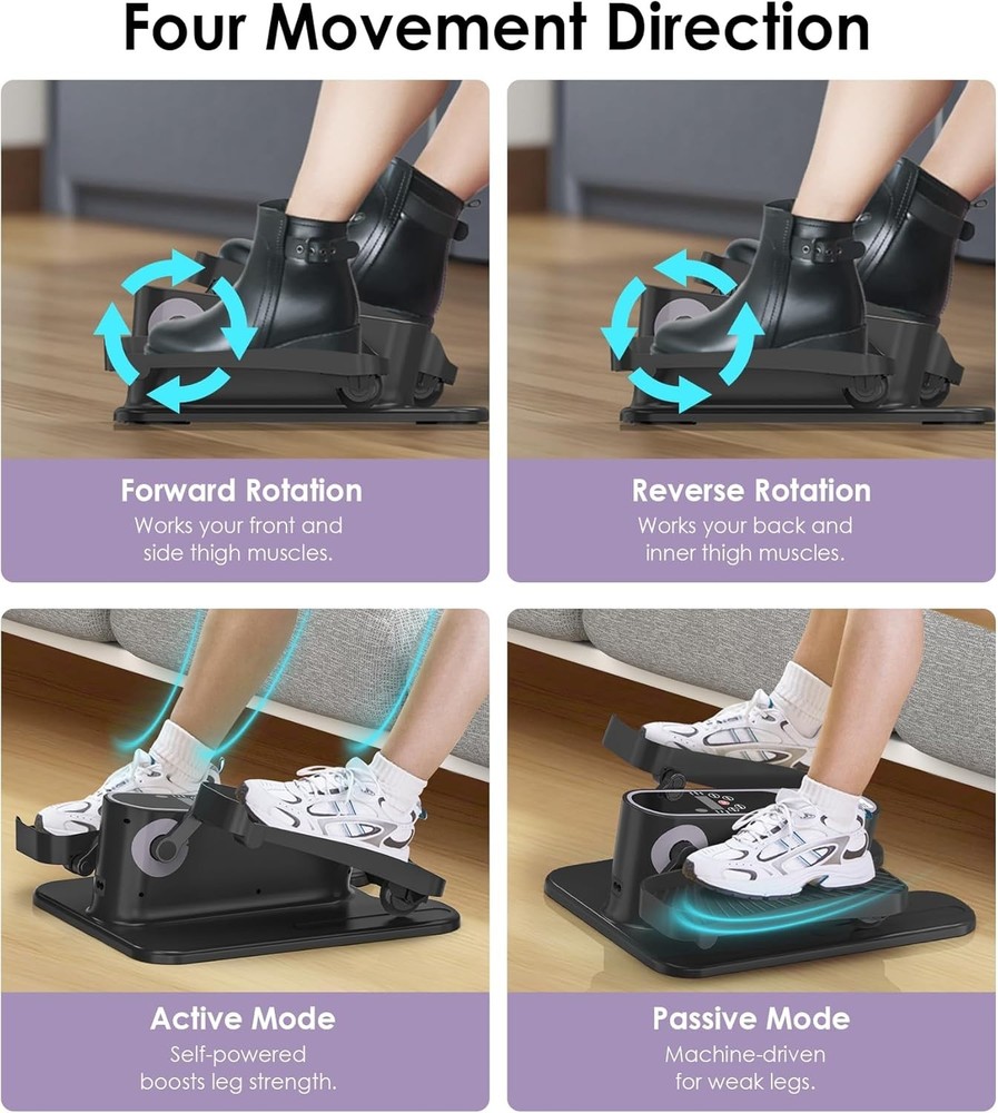 Quiet Mini Elliptical Leg Exerciser - Remote-Controlled for Comfortable Workouts