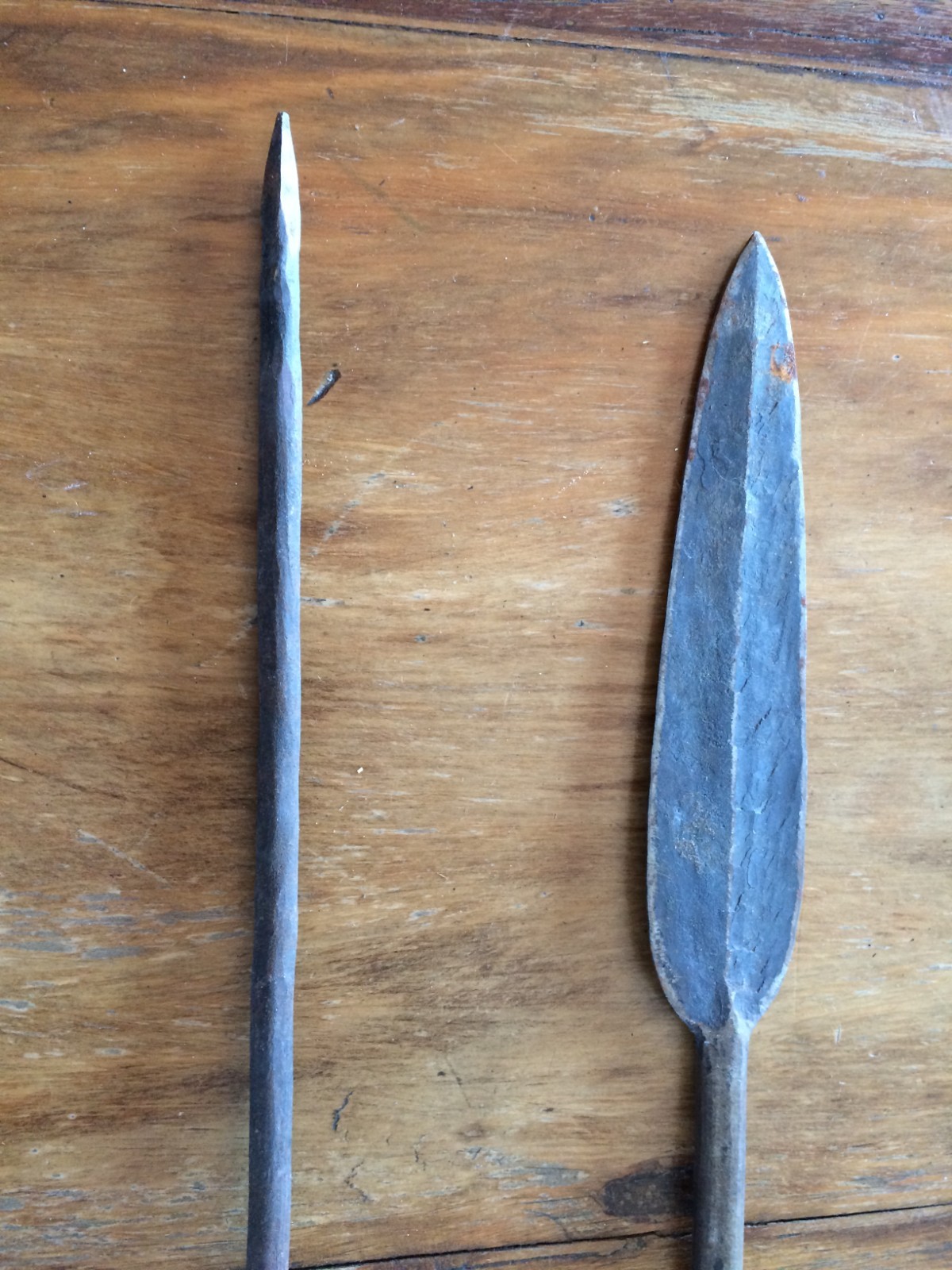 Vintage Handmade Metal Spear Bayonet Set 21-22 in Used