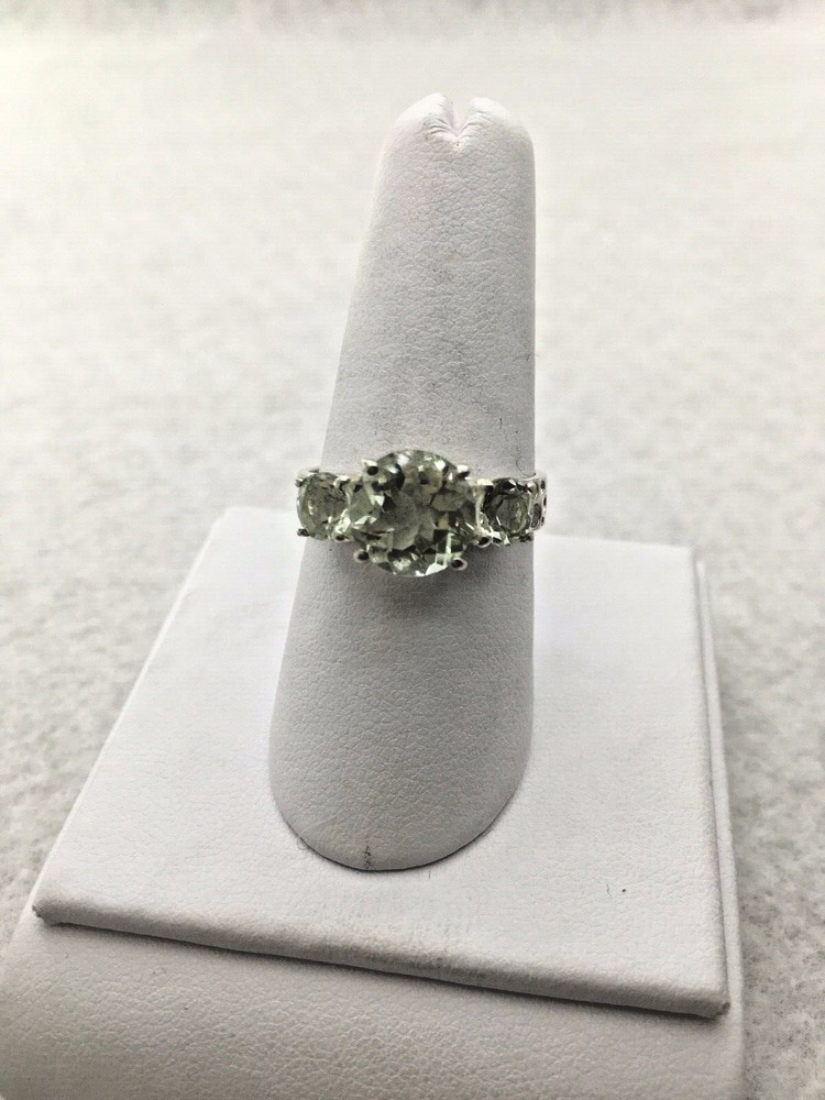 Sterling Silver Green Amethyst ring size 9