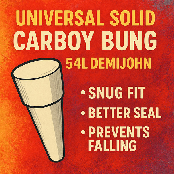 LD Carlson Universal Solid Carboy Bung 54L Demi John
