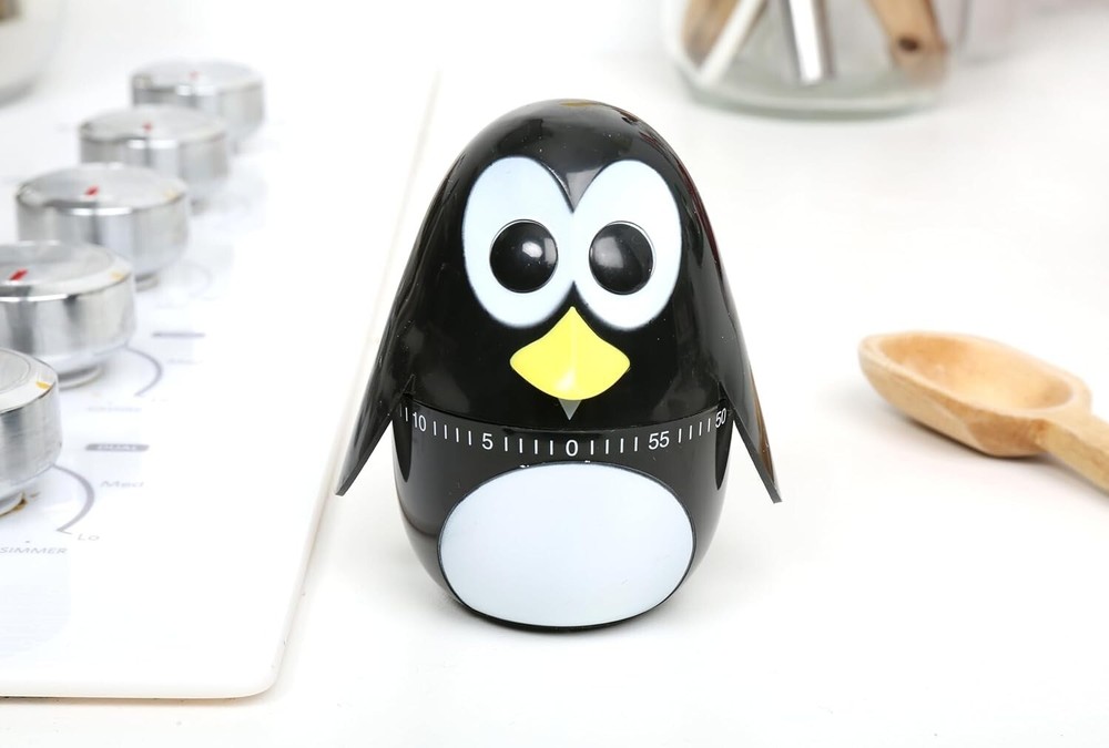 Penguin Kitchen Timer Plastic 60 Min Countertop Decor Time Management
