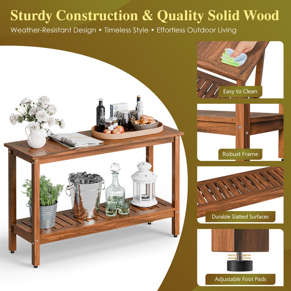 48" Console Table with Shelves Entry Way Table with Open Storage Easy Assembly
