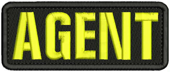 AGENT EMBROIDERY PATCH 2X5 VELCR@ ON BACK