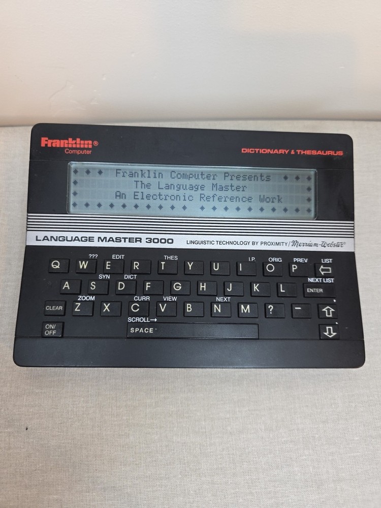 TESTED Franklin Language Master 3000 Electronic Dictionary & Thesaurus LM-3000B