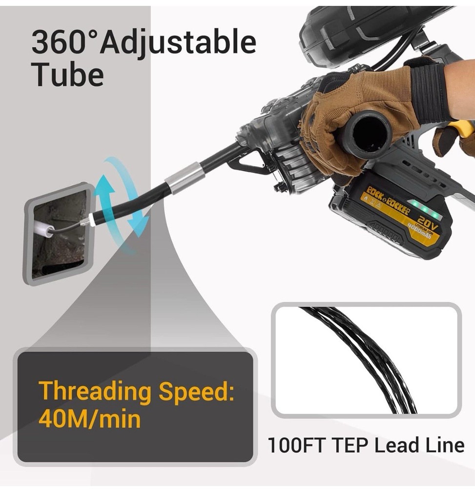 Cordless Professional Fish Tape Electric Cable Pulling Tool Brushless Motor