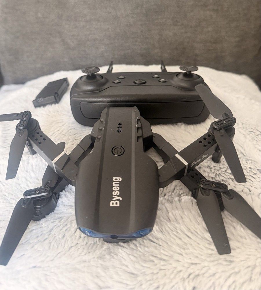 Byseng Foldable Electric Quadcopter Drone with Remote Control & Case