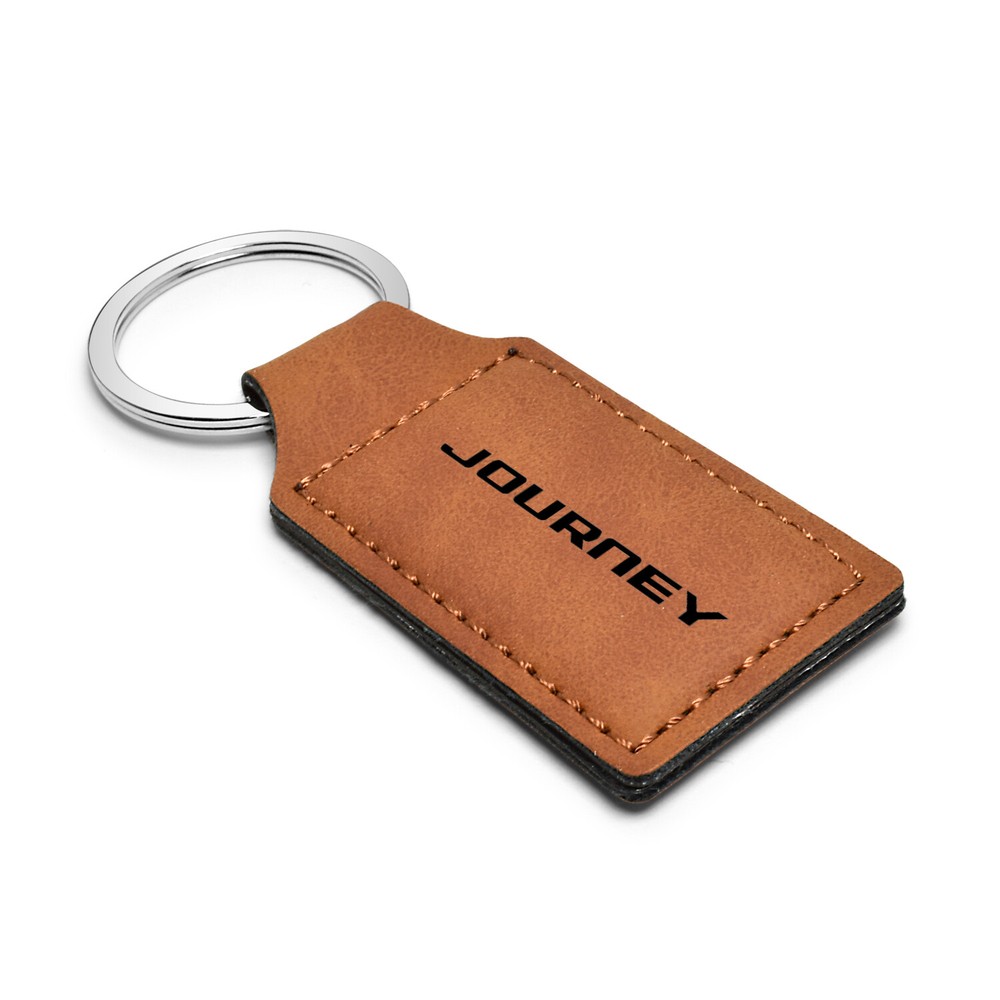 Dodge Journey Rectangular Brown Leather Key Chain Key-ring