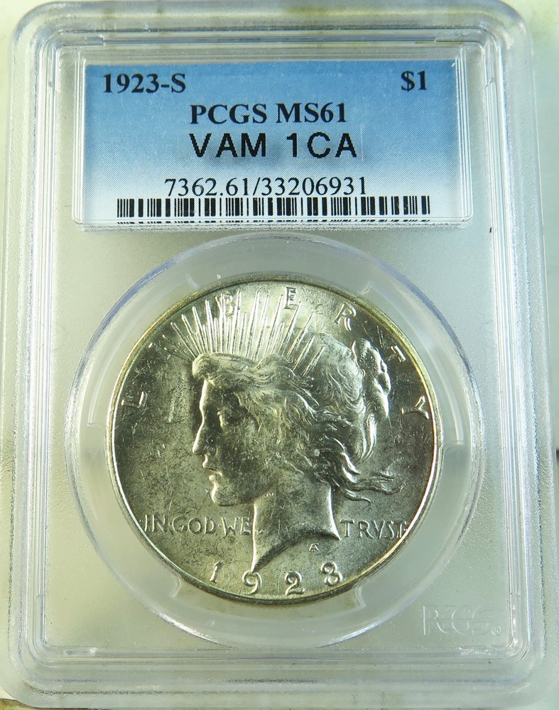 1923 S Peace dollar PCGS MS61 *VAM 1CA missing rays* BR