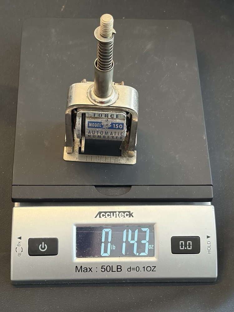 Vintage FORCE Model 150 Automatic Numbering Machine Works – Missing Knob