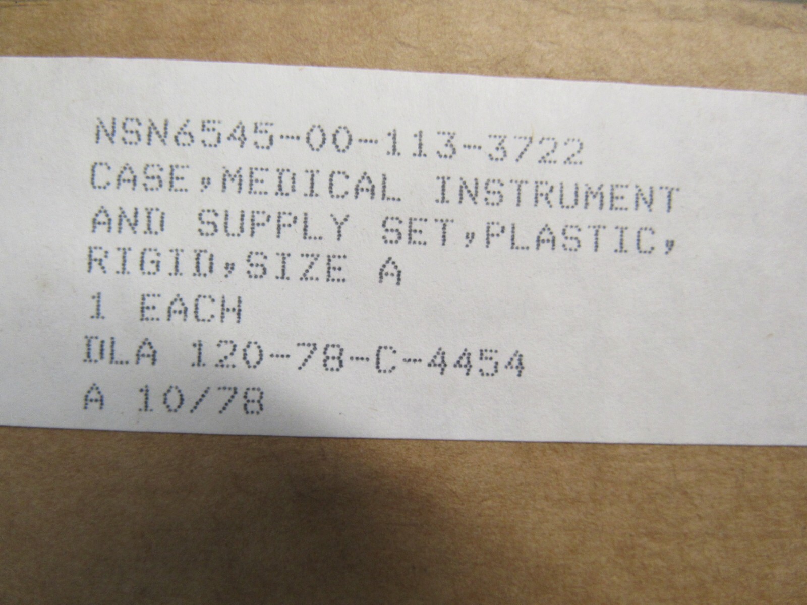 US Military First Aid Kit General Purpose EMPTY BOX DEFECTIVE 1978 Post Vietnam