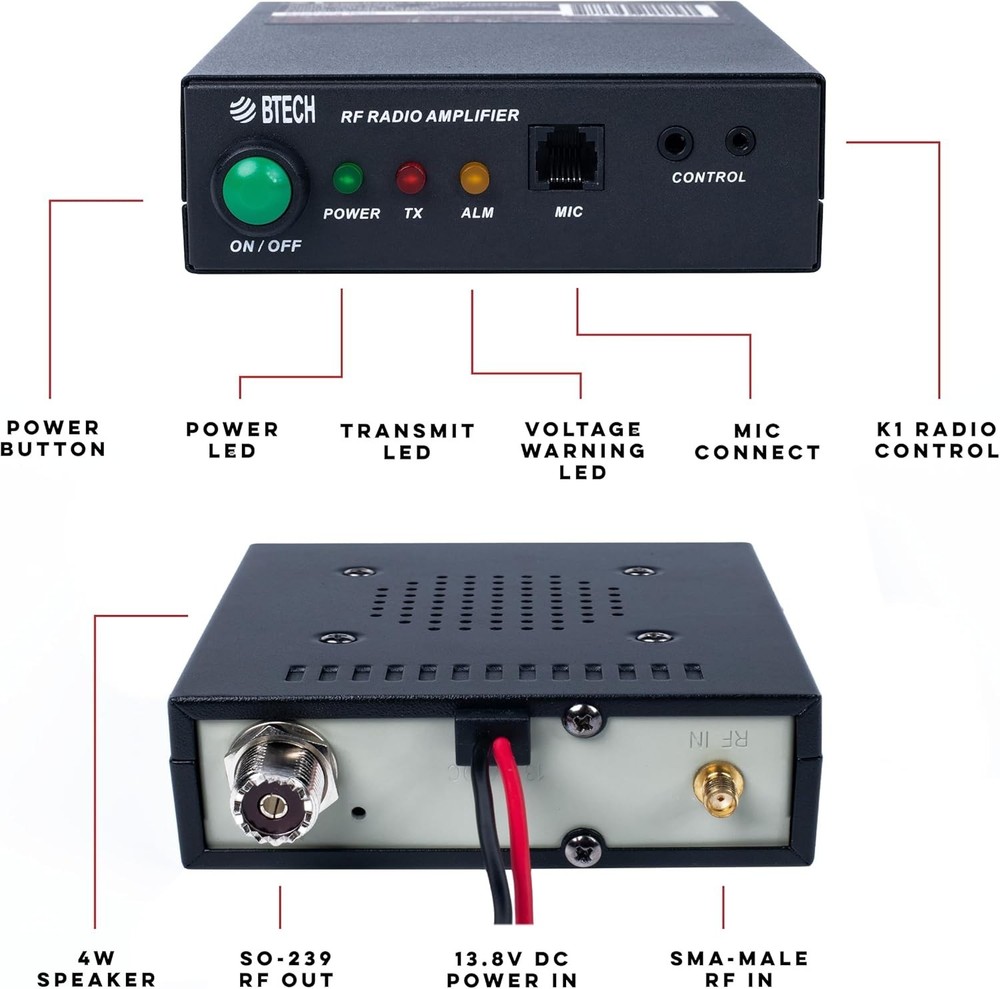 Handheld Radio Enhancer | Plug & Play | 4W Speaker | Compact
