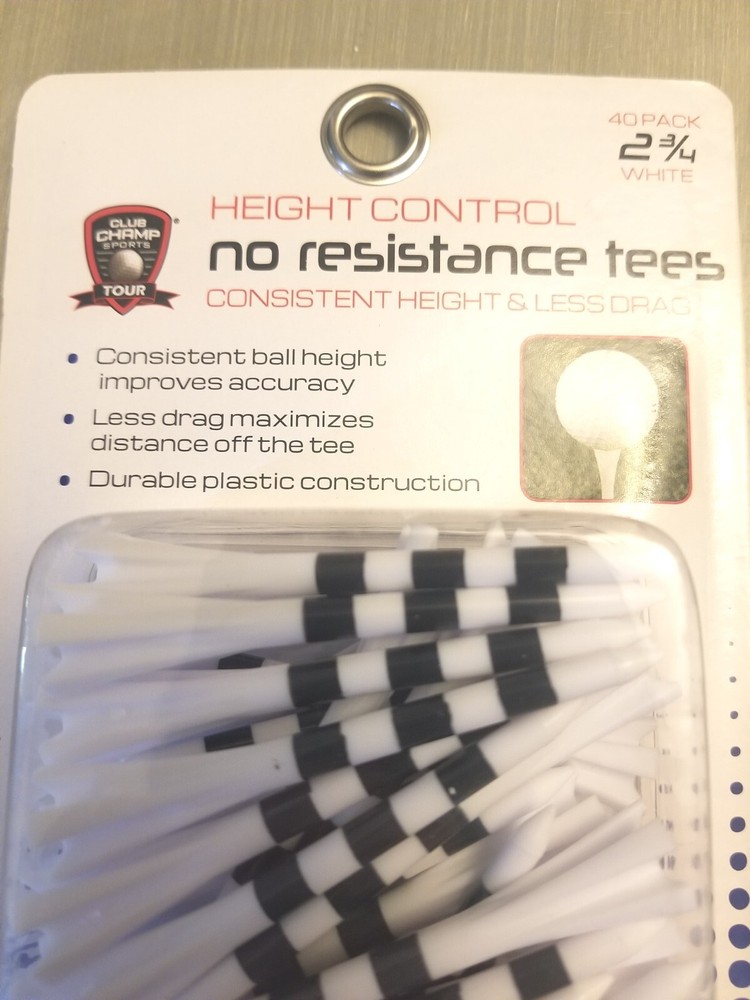 Height Control No Resistance Golf Tees 40 Per Pack