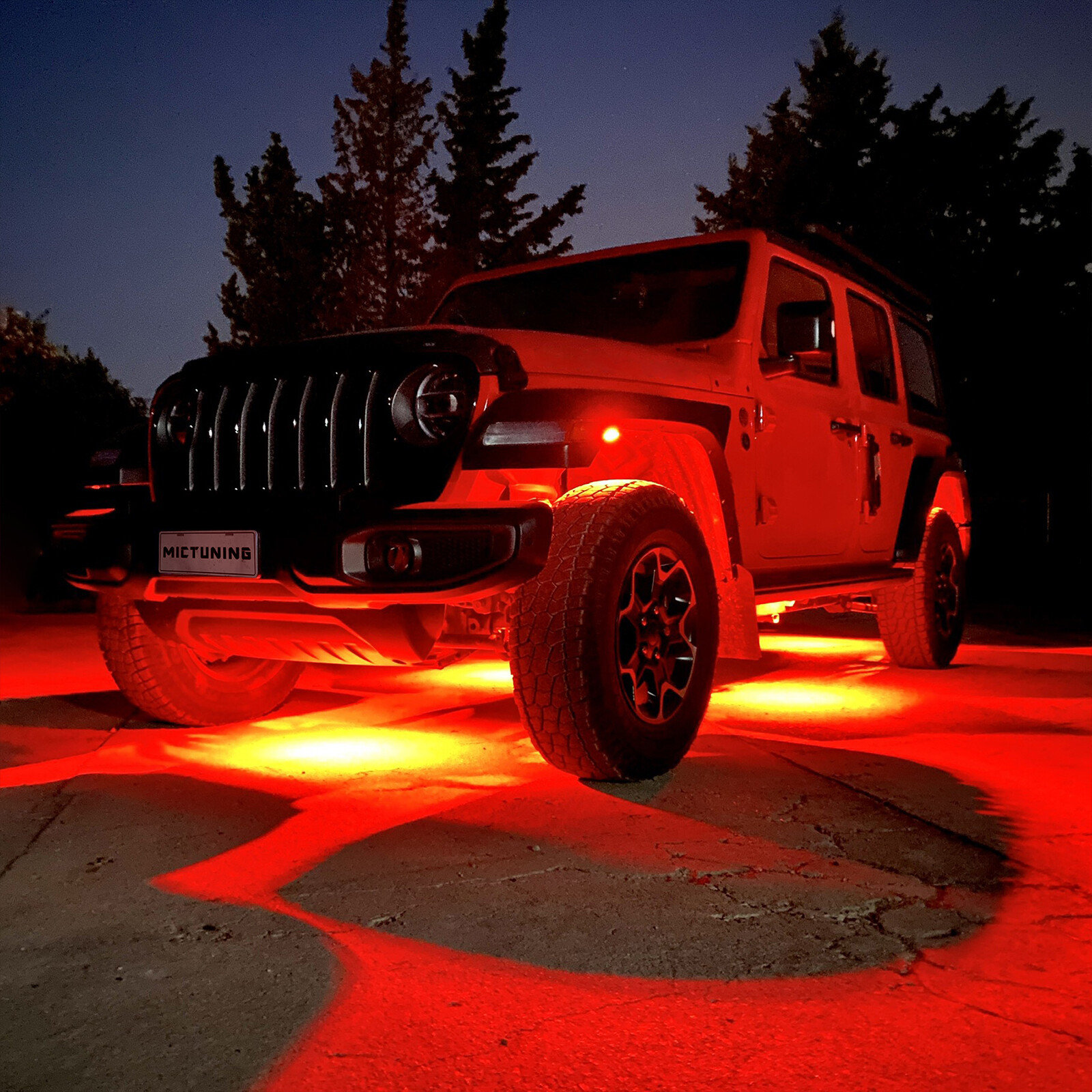 MICTUNING Q1 RGBW LED Rock Lights,12 Pods Underglow Neon Multicolor Lighting Kit