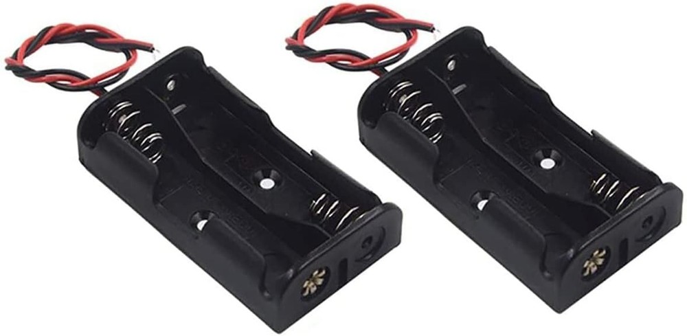 2Pcs Multi-Purpose AA Battery Case - Compact & Lightweight with Wire Connections