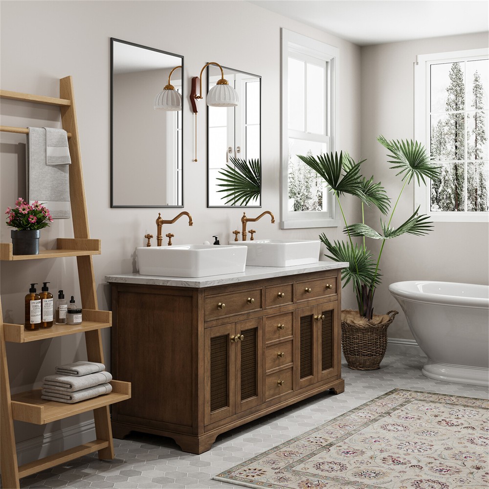 19''x15'' Rectangular Vessel Bathroom Sink, Above Counter Ceramic Vanity Sink