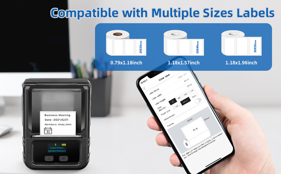 Phomemo M120 Portable Mini Thermal Label Maker Bluetooth Mobile Printer Wireless